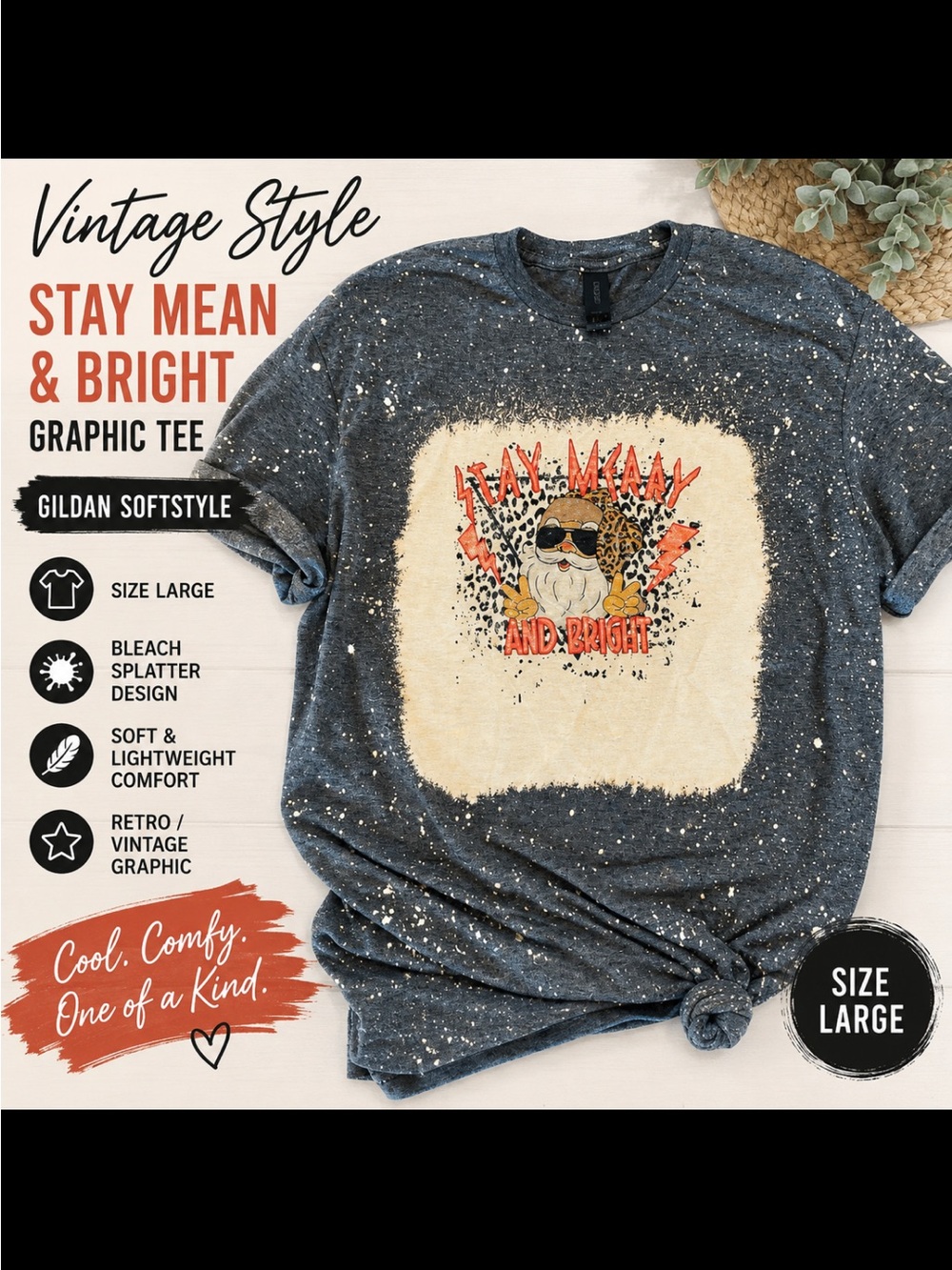 Gildan Heather Navy Kids 'Stay Meow & Bright' Graphic Tee